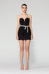 Heart Neck Stone Belted Mini Dress